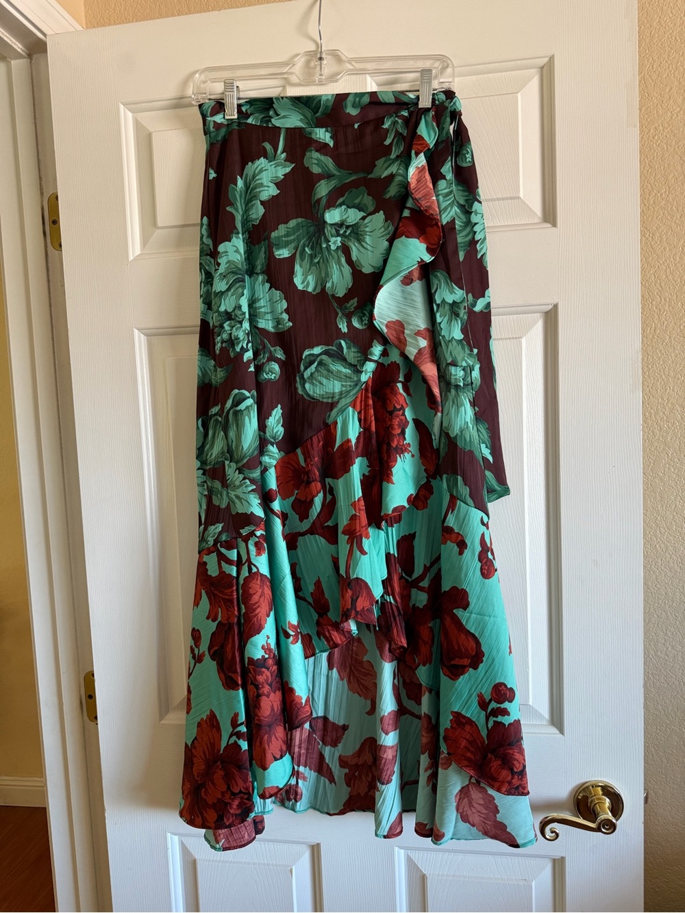 NWT MAEVE Floral Maxi Skirt - Teal & Burgundy